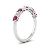 Load image into Gallery viewer, 9-stone-0.75-carat-beautiful-pink-sapphire-wedding-band-in-white-gold-FD8008B9GSADRPIANGLE2-0.75CT-NL-WG
