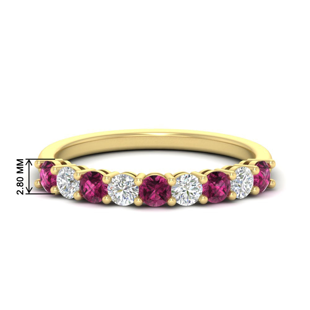 9-stone-0.75-carat-beautiful-pink-sapphire-wedding-band-in-yellow-gold-FD8008B9GSADRPI-0.75CT-NL-YG-HW