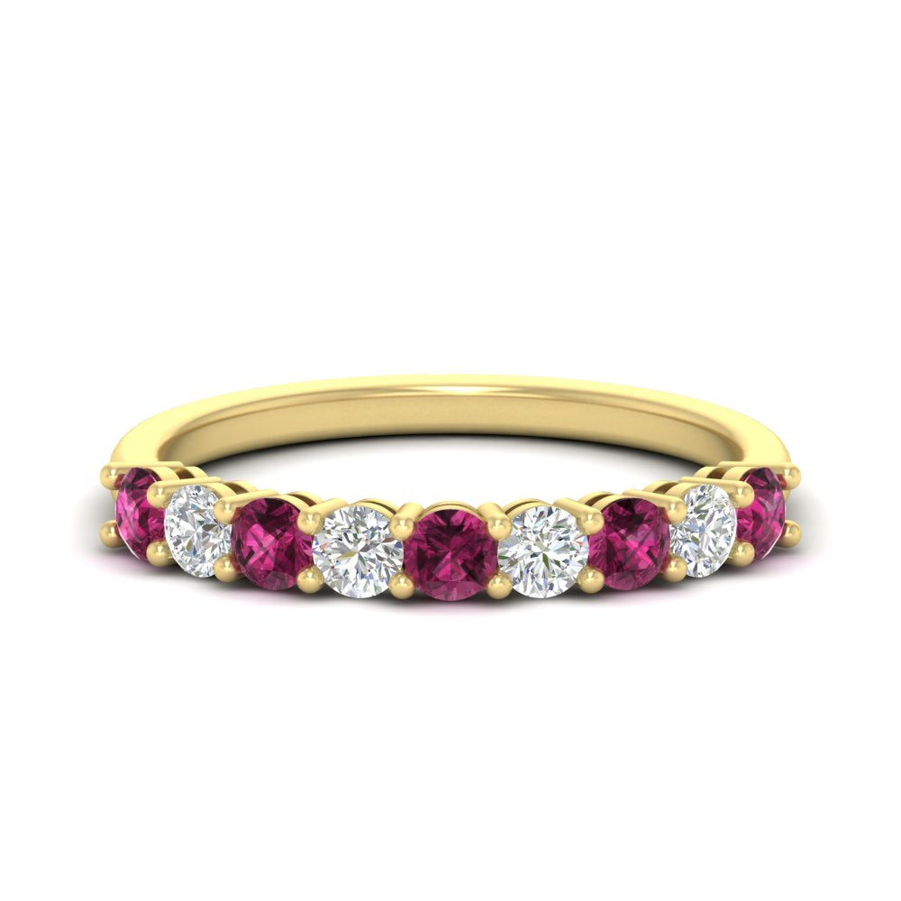 9-stone-0.75-carat-beautiful-pink-sapphire-wedding-band-in-yellow-gold-FD8008B9GSADRPI-0.75CT-NL-YG