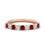 Load image into Gallery viewer, 9-stone-0.75-carat-beautiful-ruby-wedding-band-in-rose-gold-FD8008B9GRUDR-0.75CT-NL-RG
