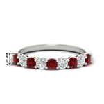 Load image into Gallery viewer, 9-stone-0.75-carat-beautiful-ruby-wedding-band-in-white-gold-FD8008B9GRUDR-0.75CT-NL-WG-HW
