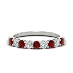 Load image into Gallery viewer, 9-stone-0.75-carat-beautiful-ruby-wedding-band-in-white-gold-FD8008B9GRUDR-0.75CT-NL-WG
