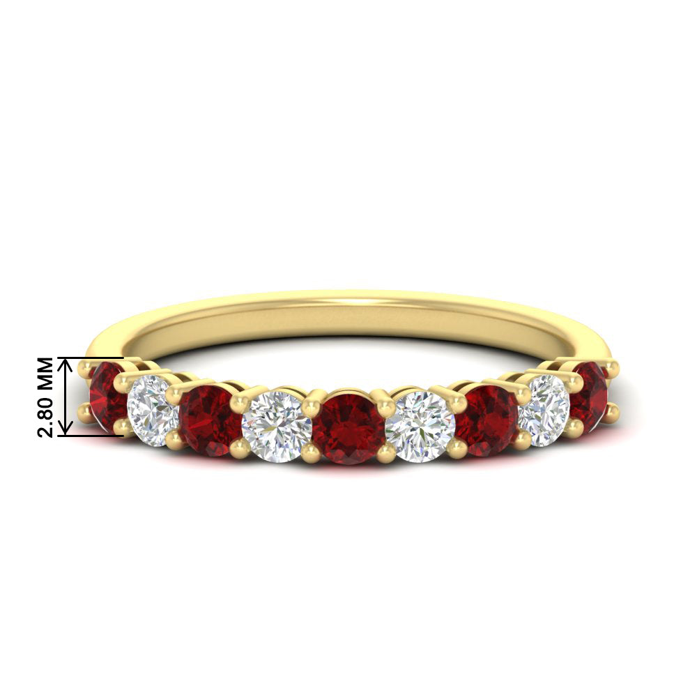 9-stone-0.75-carat-beautiful-ruby-wedding-band-in-yellow-gold-FD8008B9GRUDR-0.75CT-NL-YG-HW