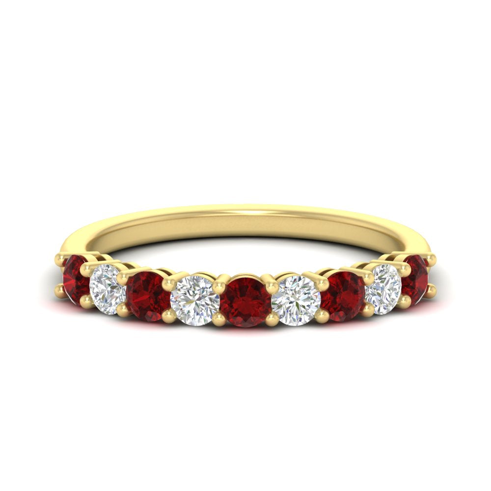 9-stone-0.75-carat-beautiful-ruby-wedding-band-in-yellow-gold-FD8008B9GRUDR-0.75CT-NL-YG