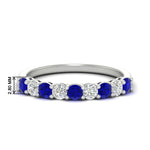 Load image into Gallery viewer, 9-stone-0.75-carat-beautiful-sapphire-wedding-band-in-white-gold-FD8008B9GSABL-0.75CT-NL-WG-HW
