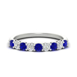 Load image into Gallery viewer, 9-stone-0.75-carat-beautiful-sapphire-wedding-band-in-white-gold-FD8008B9GSABL-0.75CT-NL-WG
