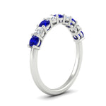 Load image into Gallery viewer, 9-stone-0.75-carat-beautiful-sapphire-wedding-band-in-white-gold-FD8008B9GSABLANGLE2-0.75CT-NL-WG
