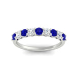 Load image into Gallery viewer, 9-stone-0.75-carat-beautiful-sapphire-wedding-band-in-white-gold-FD8008B9GSABLANGLE5-0.75CT-NL-WG
