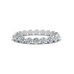 Load image into Gallery viewer, 9-stone-common-prong-delicate-band-in-white-gold-FD9449B-NL-WG.jpg
