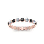 Load image into Gallery viewer, 9-stone-common-prong-delicate-band-with-black-diamond-in-rose-gold-FD9449BGBLACK-NL-RG.jpg
