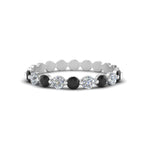 Load image into Gallery viewer, 9-stone-common-prong-delicate-band-with-black-diamond-in-white-gold-FD9449BGBLACK-NL-WG.jpg
