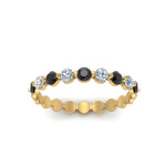 Load image into Gallery viewer, 9-stone-common-prong-delicate-band-with-black-diamond-in-yellow-gold-FD9449BGBLACK-NL-YG.jpg
