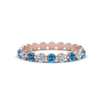 Load image into Gallery viewer, 9-stone-common-prong-delicate-band-with-blue-topaz-in-rose-gold-FD9449BGICBLTO-NL-RG.jpg
