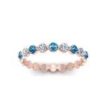 Load image into Gallery viewer, 9-stone-common-prong-delicate-band-with-blue-topaz-in-rose-gold-FD9449BGICBLTO-NL-RG.jpg
