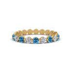 Load image into Gallery viewer, 9-stone-common-prong-delicate-band-with-blue-topaz-in-yellow-gold-FD9449BGICBLTO-NL-YG.jpg
