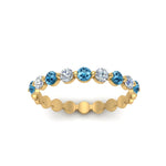 Load image into Gallery viewer, 9-stone-common-prong-delicate-band-with-blue-topaz-in-yellow-gold-FD9449BGICBLTO-NL-YG.jpg
