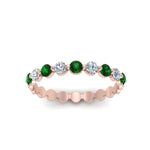 Load image into Gallery viewer, 9-stone-common-prong-delicate-band-with-emerald-in-rose-gold-FD9449BGEMGR-NL-RG.jpg
