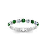 Load image into Gallery viewer, 9-stone-common-prong-delicate-band-with-emerald-in-white-gold-FD9449BGEMGR-NL-WG.jpg
