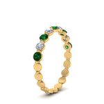Load image into Gallery viewer, 9-stone-common-prong-delicate-band-with-emerald-in-yellow-gold-FD9449BGEMGR-NL-YG.jpg
