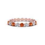 Load image into Gallery viewer, 9-stone-common-prong-delicate-band-with-orange-sapphire-in-rose-gold-FD9449BGSAOR-NL-RG.jpg
