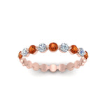 Load image into Gallery viewer, 9-stone-common-prong-delicate-band-with-orange-sapphire-in-rose-gold-FD9449BGSAOR-NL-RG.jpg
