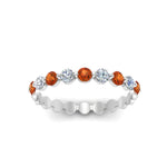 Load image into Gallery viewer, 9-stone-common-prong-delicate-band-with-orange-sapphire-in-white-gold-FD9449BGSAOR-NL-WG.jpg
