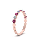 Load image into Gallery viewer, 9-stone-common-prong-delicate-band-with-pink-sapphire-in-rose-gold-FD9449BGSADRPI-NL-RG.jpg
