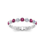 Load image into Gallery viewer, 9-stone-common-prong-delicate-band-with-pink-sapphire-in-white-gold-FD9449BGSADRPI-NL-WG.jpg
