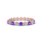 Load image into Gallery viewer, 9-stone-common-prong-delicate-band-with-purple-topaz-in-rose-gold-FD9449BGVITO-NL-RG.jpg
