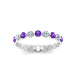 Load image into Gallery viewer, 9-stone-common-prong-delicate-band-with-purple-topaz-in-white-gold-FD9449BGVITO-NL-WG.jpg
