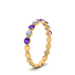 Load image into Gallery viewer, 9-stone-common-prong-delicate-band-with-purple-topaz-in-yellow-gold-FD9449BGVITO-NL-YG.jpg
