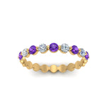 Load image into Gallery viewer, 9-stone-common-prong-delicate-band-with-purple-topaz-in-yellow-gold-FD9449BGVITO-NL-YG.jpg
