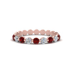 Load image into Gallery viewer, 9-stone-common-prong-delicate-band-with-ruby-in-rose-gold-FD9449BGRUDR-NL-RG.jpg
