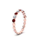Load image into Gallery viewer, 9-stone-common-prong-delicate-band-with-ruby-in-rose-gold-FD9449BGRUDR-NL-RG.jpg
