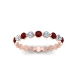 Load image into Gallery viewer, 9-stone-common-prong-delicate-band-with-ruby-in-rose-gold-FD9449BGRUDR-NL-RG.jpg

