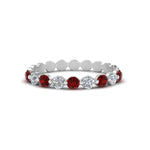 Load image into Gallery viewer, 9-stone-common-prong-delicate-band-with-ruby-in-white-gold-FD9449BGRUDR-NL-WG.jpg
