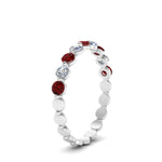 Load image into Gallery viewer, 9-stone-common-prong-delicate-band-with-ruby-in-white-gold-FD9449BGRUDR-NL-WG.jpg
