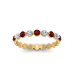 Load image into Gallery viewer, 9-stone-common-prong-delicate-band-with-ruby-in-yellow-gold-FD9449BGRUDR-NL-YG.jpg

