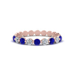 Load image into Gallery viewer, 9-stone-common-prong-delicate-band-with-sapphire-in-rose-gold-FD9449BGSABL-NL-RG.jpg
