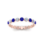 Load image into Gallery viewer, 9-stone-common-prong-delicate-band-with-sapphire-in-rose-gold-FD9449BGSABL-NL-RG.jpg
