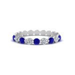 Load image into Gallery viewer, 9-stone-common-prong-delicate-band-with-sapphire-in-white-gold-FD9449BGSABL-NL-WG.jpg
