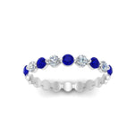 Load image into Gallery viewer, 9-stone-common-prong-delicate-band-with-sapphire-in-white-gold-FD9449BGSABL-NL-WG.jpg
