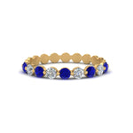 Load image into Gallery viewer, 9-stone-common-prong-delicate-band-with-sapphire-in-yellow-gold-FD9449BGSABL-NL-YG.jpg
