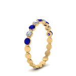 Load image into Gallery viewer, 9-stone-common-prong-delicate-band-with-sapphire-in-yellow-gold-FD9449BGSABL-NL-YG.jpg
