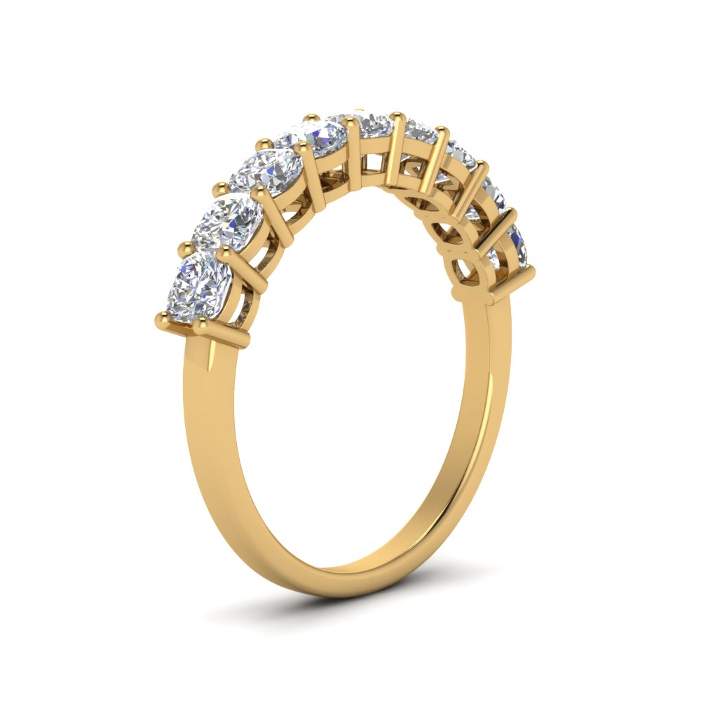 9 Stone Cushion Cut Anniversary Band