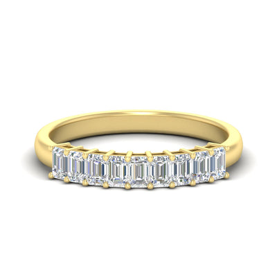 1 Carat Nine Stone Emerald Cut Wedding Band