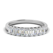 9 Stone Emerald Cut Wedding Ring