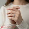 Load image into Gallery viewer, 9-stone-emerald-cut-wedding-ring-rose-white-fd9294emr-model