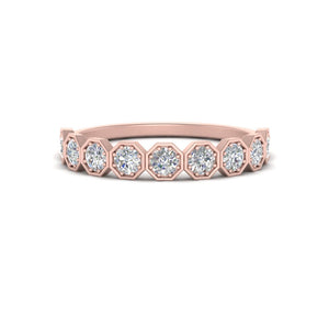 9 Stone Hexagon Stacking Ring