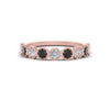 Load image into Gallery viewer, 9-stone-hexagon-stacking-diamond-ring-with-black-diamond-in-rose-gold-FD10968BGBLACKANGLE3-NL-RG.jpg